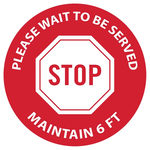 Identity Group Stop, Please Wait, Red, 15" 8469R